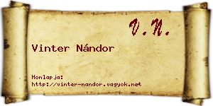 Vinter Nándor névjegykártya
